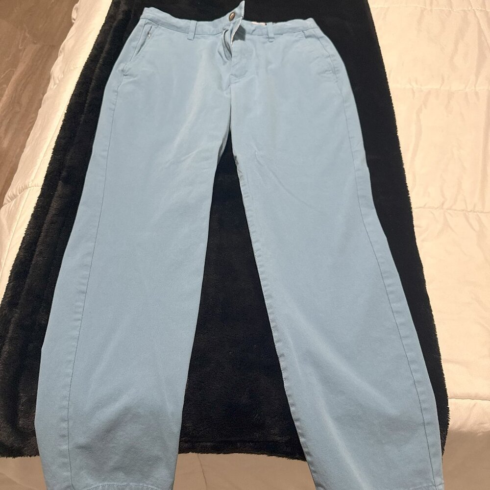 MENS BONOBOS - STRETCH WASHED CHINO 2.0 - 32/30 ATHLETIC FIT - LIGHT BLUE